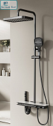 Душевая система BARSELLO YH-SH2104-2  с термостатом (ГОРЯЧАЯ ВОДА СЛЕВА) БЕЛАЯ/ЧЕРНАЯ
