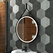 Зеркало Континент "Millenium Black LED" D65 см с подсветкой черный ремень